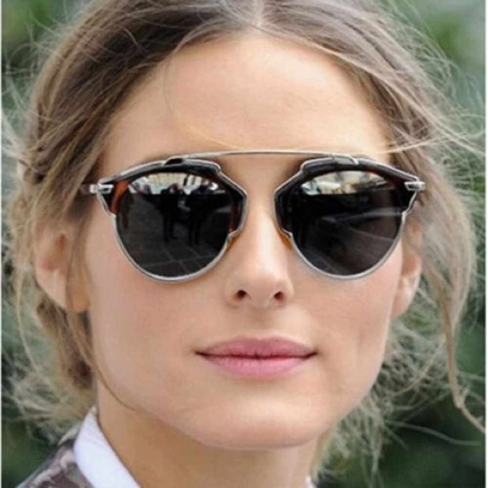 So Real Outdoor dior sunglasses  Cat Eye Linear Mirror Lens new